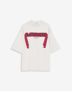 Lanvin OVERSIZED EMBROIDERED CURB LACE T-SHIRT