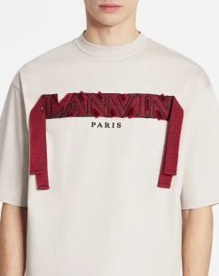 Lanvin OVERSIZED EMBROIDERED CURB LACE T-SHIRT -Lanvin Fashion rm ts0026 j198 a2304 e