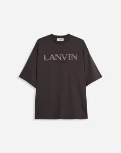 Lanvin OVERSIZED EMBROIDERED CURB T-SHIRT