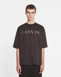 Lanvin OVERSIZED EMBROIDERED CURB T-SHIRT -Lanvin Fashion rm ts0026 j207 e23101 c 5dbadd8e 0c12 4214 b41e 810ee3dd7e83