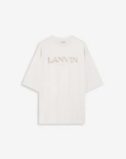 OVERSIZED T-SHIRT WITH RAFFIA LANVIN PARIS EMBROIDERY