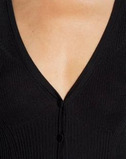 Lanvin V NECK RIBBED CARDIGAN IN SILK AND CASHMERE -Lanvin Fashion rw ca0001 k004 p2310e