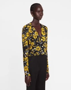 Lanvin PRINTED SILK AND COTTON V-NECK CARDIGAN -Lanvin Fashion rw ca0018 k404 a2310s1 c