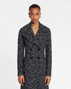 Lanvin DOUBLE-BREASTED FITTED TAILORED COAT IN TWEED -Lanvin Fashion rw co0005 5601 p230010c