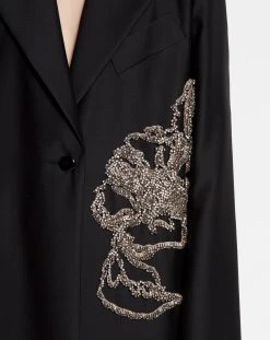 Lanvin SINGLE-BREASTED TAILORED COAT IN WOOL SILK WITH EMBROIDERY -Lanvin Fashion rw co9004 5580 p2310e 2d582cae bb7d 4584 b109 65e4c1dd84d4