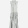 Lanvin SLEEVELESS TIE NECK MAXI DRESS IN CHARMEUSE