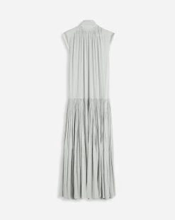 Lanvin SLEEVELESS TIE NECK MAXI DRESS IN CHARMEUSE