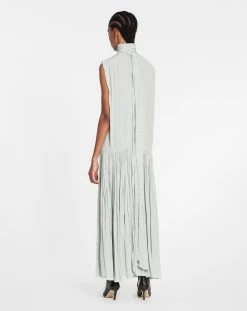 Lanvin SLEEVELESS TIE NECK MAXI DRESS IN CHARMEUSE -Lanvin Fashion rw dr0010 4778 p23401d