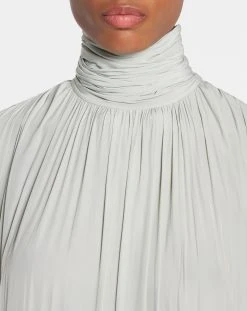 Lanvin SLEEVELESS TIE NECK MAXI DRESS IN CHARMEUSE -Lanvin Fashion rw dr0010 4778 p23401e