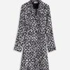 Lanvin FLOWER PRINT LONG SLEEVE WRAP MIDI DRESS
