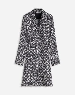 Lanvin FLOWER PRINT LONG SLEEVE WRAP MIDI DRESS