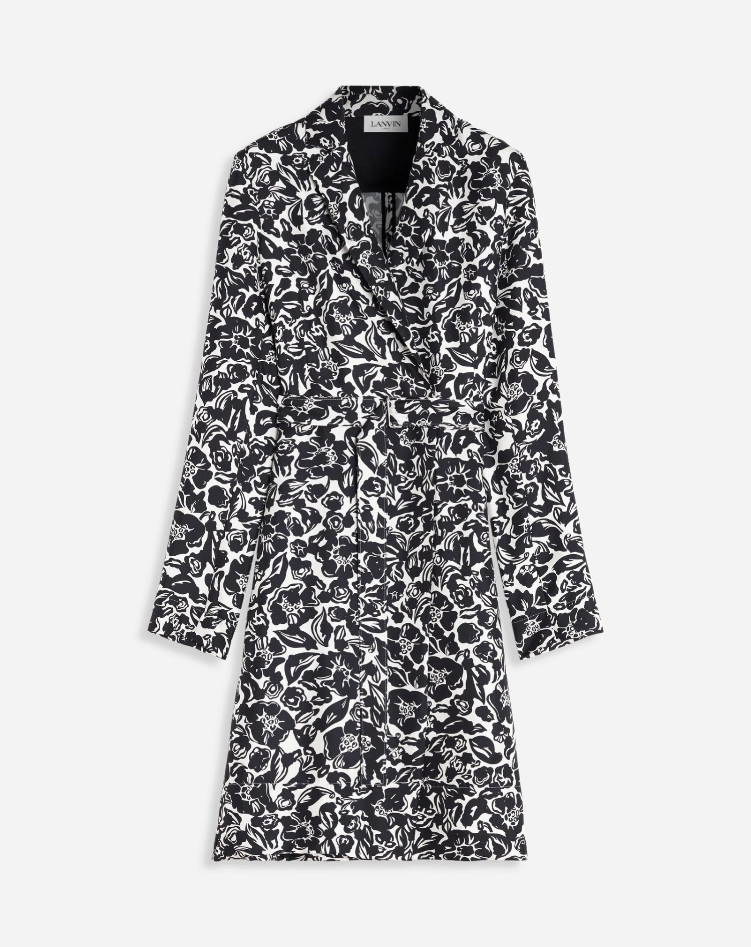 Lanvin FLOWER PRINT LONG SLEEVE WRAP MIDI DRESS 3 Lanvin FLOWER PRINT LONG SLEEVE WRAP MIDI DRESS