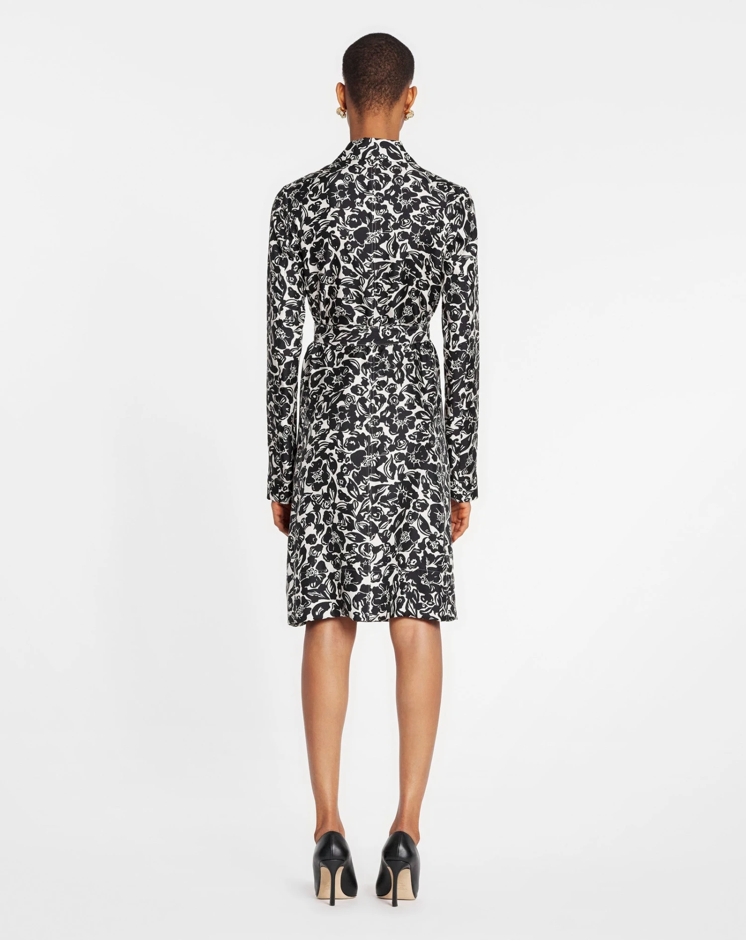 Lanvin FLOWER PRINT LONG SLEEVE WRAP MIDI DRESS 6 Lanvin FLOWER PRINT LONG SLEEVE WRAP MIDI DRESS - Image 4