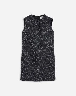 Lanvin GATHERED NECK MINI DRESS IN TWEED
