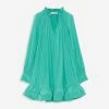 Lanvin SHORT CHARMEUSE DRESS WITH LONG SLEEVES AND RUFFLES -Lanvin Fashion rw dr0026 4778 a23461 a 6529bf84 1bbe 458b 9d57 fb988f366cb0
