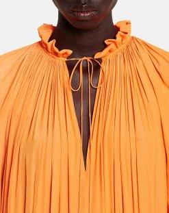 Lanvin SHORT CHARMEUSE DRESS WITH LONG SLEEVES -Lanvin Fashion rw dr0026 4778 e23963 e ac376b82 abc8 47ff b573 efc6d6e32e4e