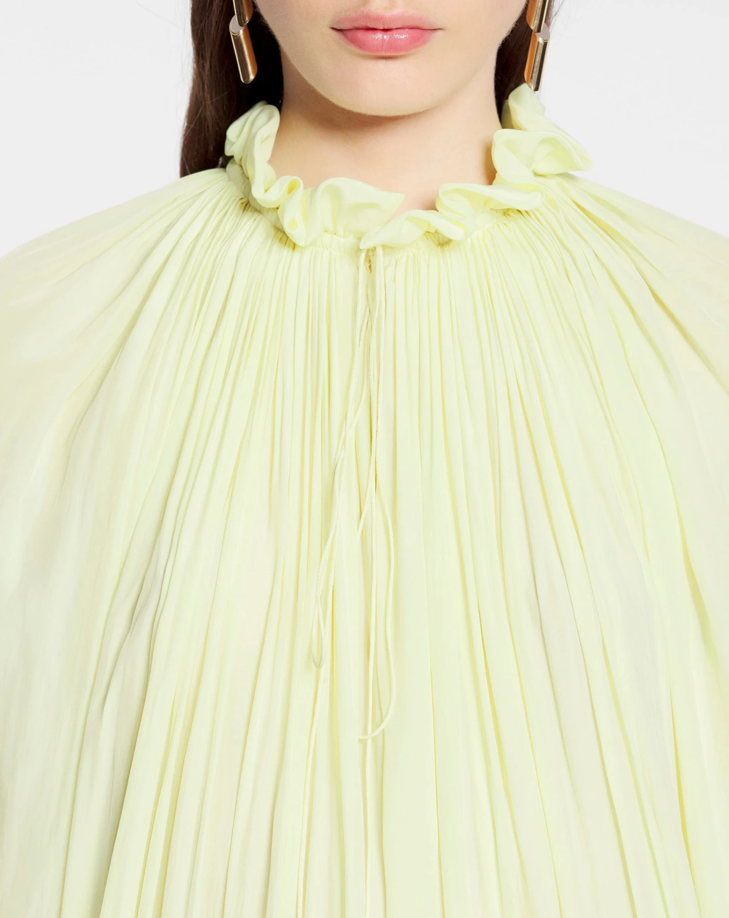 Lanvin LONG SLEEVE MINI DRESS WITH RUFFLES IN CHARMEUSE 7 Lanvin LONG SLEEVE MINI DRESS WITH RUFFLES IN CHARMEUSE - Image 5