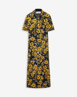 Lanvin POLO MIDI DRESS IN PRINTED SILK AND COTTON