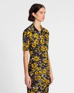 Lanvin POLO MIDI DRESS IN PRINTED SILK AND COTTON -Lanvin Fashion rw dr0037 k404 a2310s1 c ba2855cf 9c79 4315 b39e dfb06c955ba9