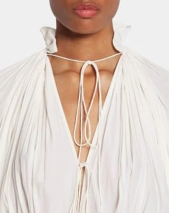 Lanvin LONG CHARMEUSE RUFFLE DRESS -Lanvin Fashion rw dr0042 4778 a21001e 8febfa98 9252 41bf 8e19 d76ec293a95a