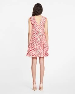 Lanvin SLEEVELESS ROUND NECK DRESS WITH RUFFLES IN PRINTED SILK TWILL -Lanvin Fashion rw dr0201 5615 p2337 d 2