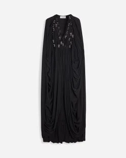 Lanvin LONG DRAPED DRESS WITH EMBROIDERY