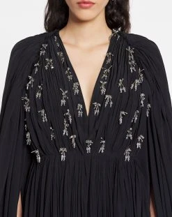 Lanvin LONG DRAPED DRESS WITH EMBROIDERY -Lanvin Fashion rw dr9024 4778 e2310 e