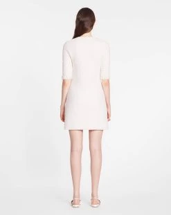 Lanvin SHORT SLEEVE MINI EMBROIDERED DRESS IN TWEED KNIT -Lanvin Fashion rw dr9032 k006 p2302d