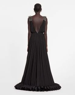 Lanvin LONG EMBROIDERED CHARMEUSE EVENING GOWN -Lanvin Fashion rw dr9035 4778 a2310 d b2e18541 9317 4558 835f bfc230b2f37b