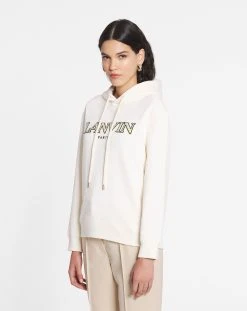 Lanvin CLASSIC CURB EMBROIDERED HOODIE -Lanvin Fashion rw ho0003 j209 e23012 c 6fc6e6fc 6eaa 4d5d 8db9 4f17d2d73be2