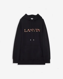 Lanvin OVERSIZED EMBROIDERED CURB HOODIE