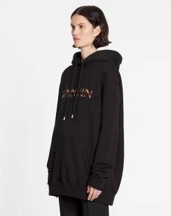 Lanvin OVERSIZED EMBROIDERED CURB HOODIE -Lanvin Fashion rw ho0019 j209 a2310 c a1a54fea 4286 475c b012 ad544068b995