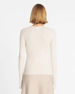 Lanvin RIBBED SILK AND CASHMERE ROUND-NECK TOP -Lanvin Fashion rw po0020 k004 a23012 d