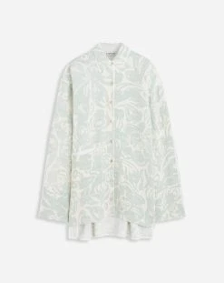 Lanvin FLOWER PRINT LONG SLEEVE OVERSIZED RELAXED SHIRT