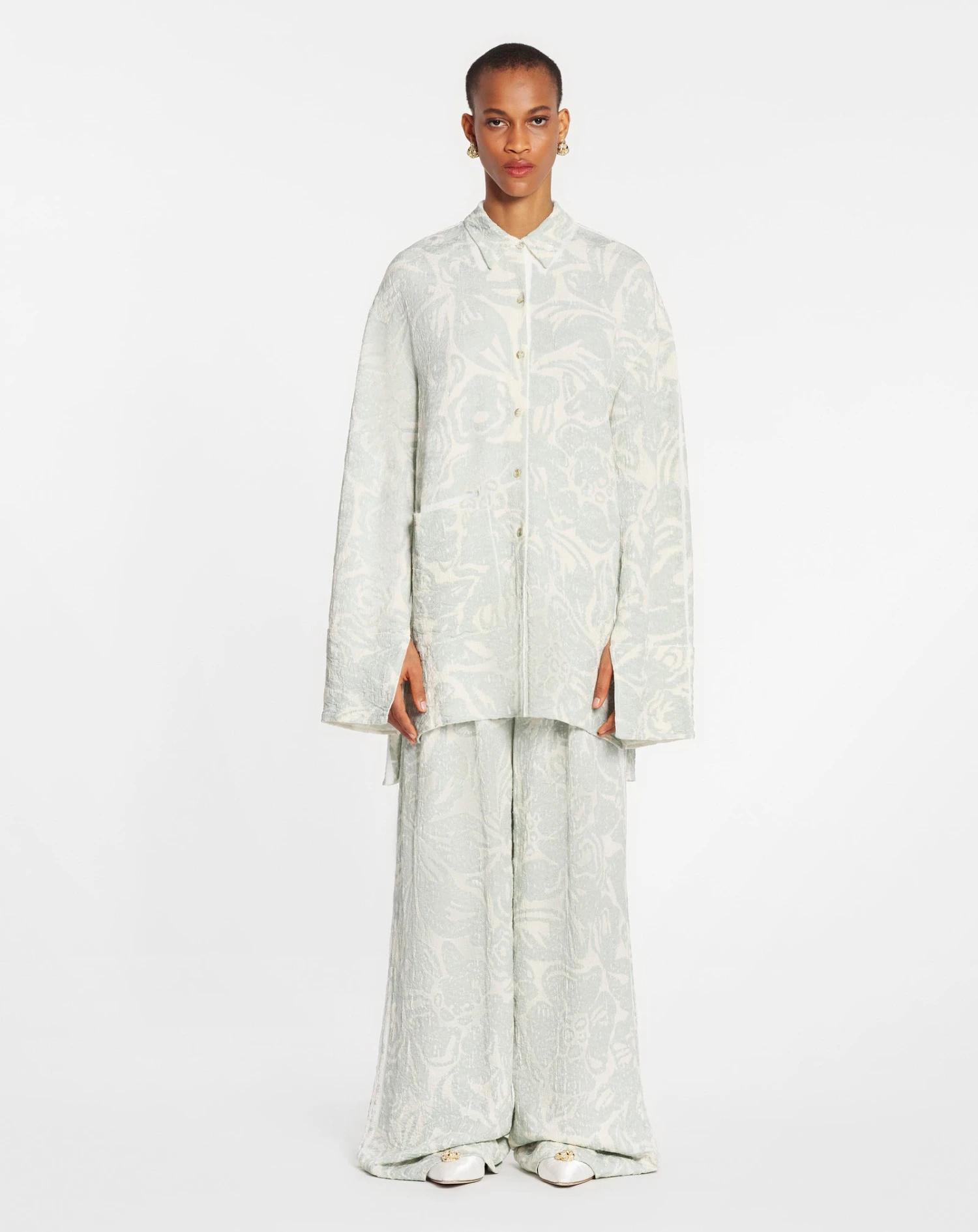 Lanvin FLOWER PRINT LONG SLEEVE OVERSIZED RELAXED SHIRT 4 Lanvin FLOWER PRINT LONG SLEEVE OVERSIZED RELAXED SHIRT - Image 2