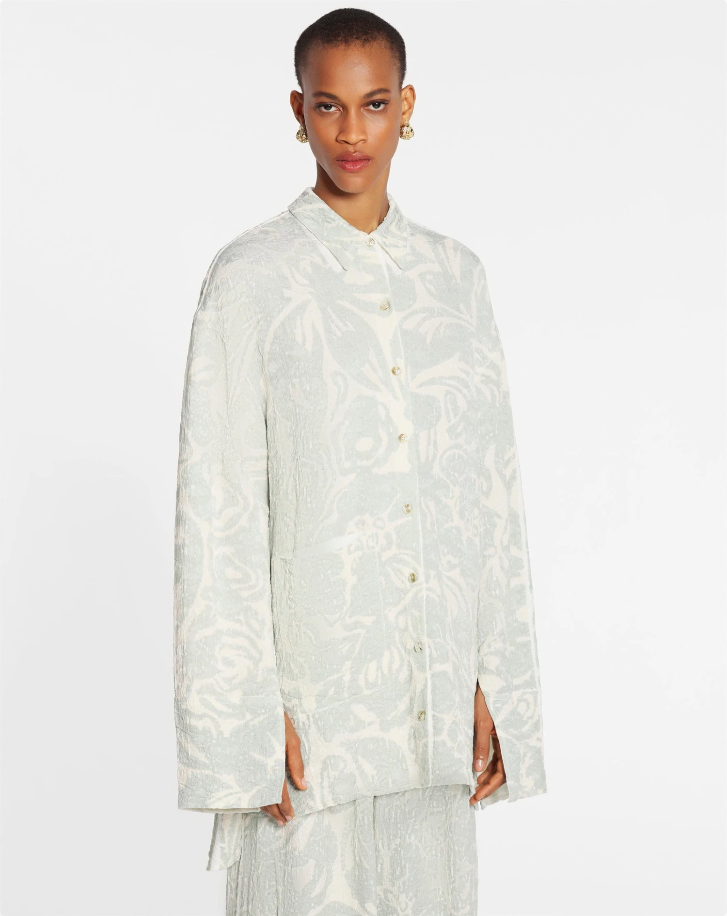 Lanvin FLOWER PRINT LONG SLEEVE OVERSIZED RELAXED SHIRT 5 Lanvin FLOWER PRINT LONG SLEEVE OVERSIZED RELAXED SHIRT - Image 3