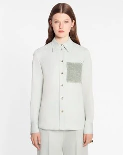 Lanvin LONG SLEEVE SHIRT WITH EMBROIDERED POCKET -Lanvin Fashion rw si9009 5584 p23401c 662e25ee 1709 478d 94be bd84fba6c2c4