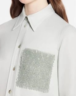 Lanvin LONG SLEEVE SHIRT WITH EMBROIDERED POCKET -Lanvin Fashion rw si9009 5584 p23401e 595999ff 3857 486c 8901 4830f88a9d22