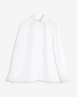 Lanvin LONG SLEEVE EMBROIDERED SHIRT IN POPLIN