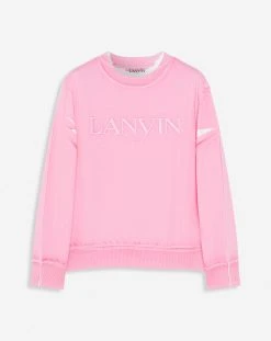 OVERPRINTED EMBROIDERED LANVIN PARIS SWEATSHIRT