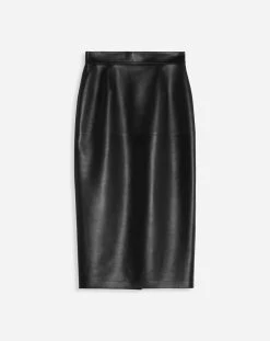 Lanvin LEATHER MIDI PENCIL SKIRT