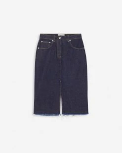 Lanvin MID-LENGTH STRAIGHT DENIM SKIRT