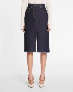 Lanvin MID-LENGTH STRAIGHT DENIM SKIRT 10 Lanvin MID-LENGTH STRAIGHT DENIM SKIRT -Lanvin Fashion rw st0105 d006 a2329 c 5c6be5fe 9b5c 4d42 806b 5764d0b91c32