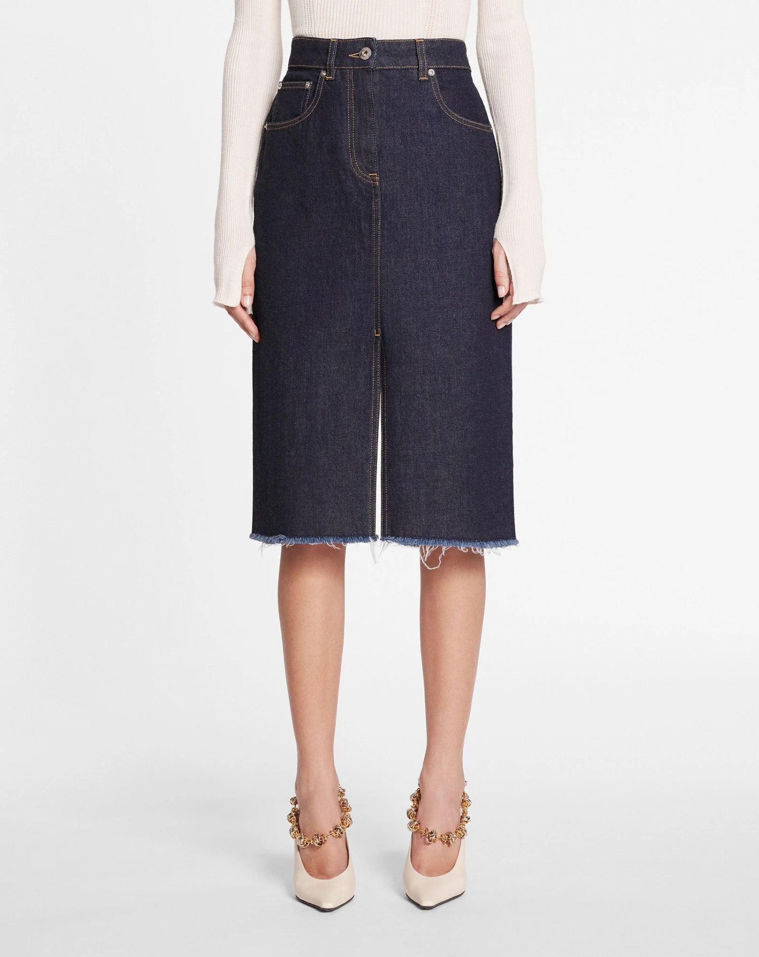 Lanvin MID-LENGTH STRAIGHT DENIM SKIRT 5 Lanvin MID-LENGTH STRAIGHT DENIM SKIRT - Image 3