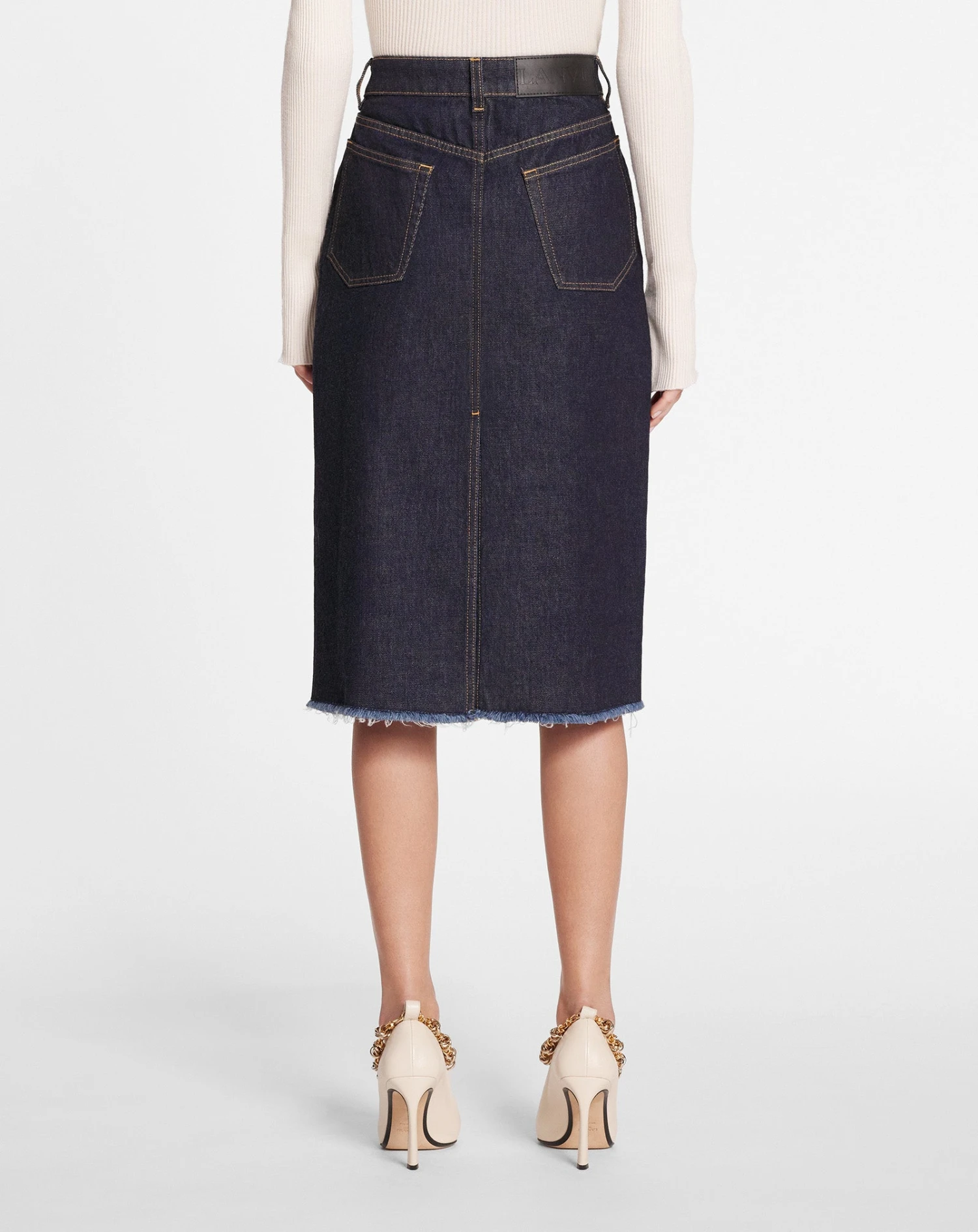 Lanvin MID-LENGTH STRAIGHT DENIM SKIRT 6 Lanvin MID-LENGTH STRAIGHT DENIM SKIRT - Image 4