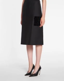 Lanvin FLARE MIDI SKIRT IN WOOL AND SILK -Lanvin Fashion rw st9001 5580 p2310c