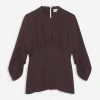 Lanvin GATHERED TOP WITH 3/4-LENGTH SLEEVES -Lanvin Fashion rw to0003 5648 a23652 a ade0de51 0a37 4016 bfce 5b3b7d82e8dc