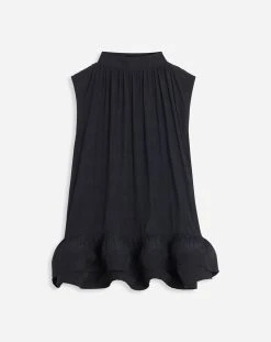 Lanvin SLEEVELESS JACQUARD CHARMEUSE TOP
