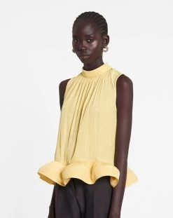 Lanvin SLEEVELESS JACQUARD CHARMEUSE TOP -Lanvin Fashion rw to0010 5642 e23810 c