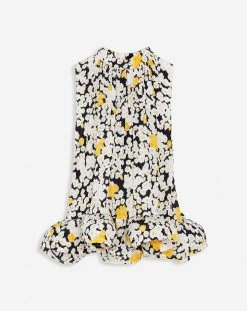 Lanvin SLEEVELESS PRINTED CHARMEUSE TOP